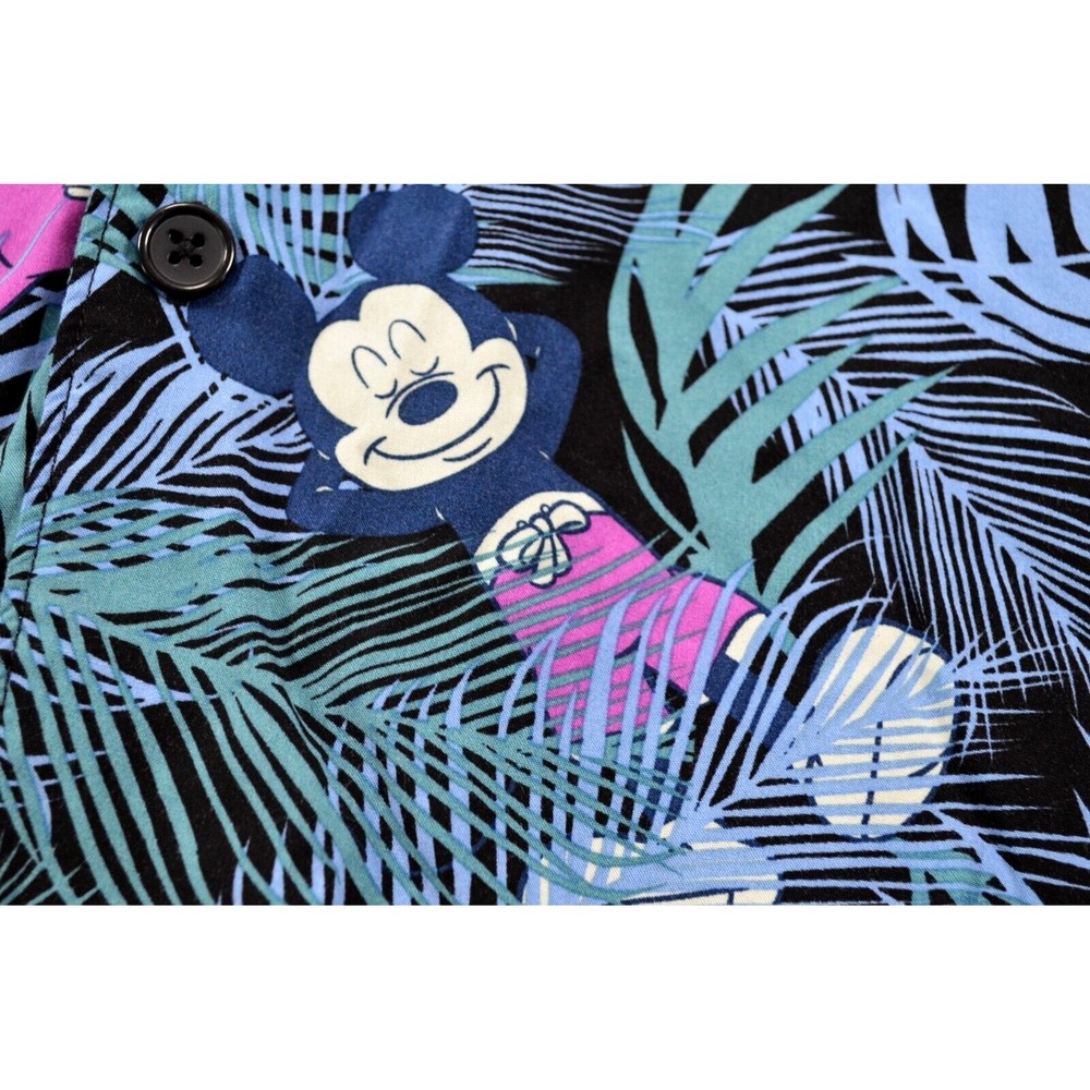 Disney Mickey Mouse Shirt Mens L Short Sleeve Button Front Mickey All Over Print - Picture 8 of 12